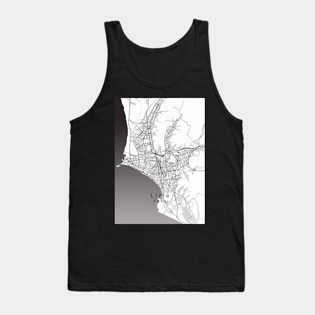 Lima Peru City Map Tank Top by Robin-Niemczyk